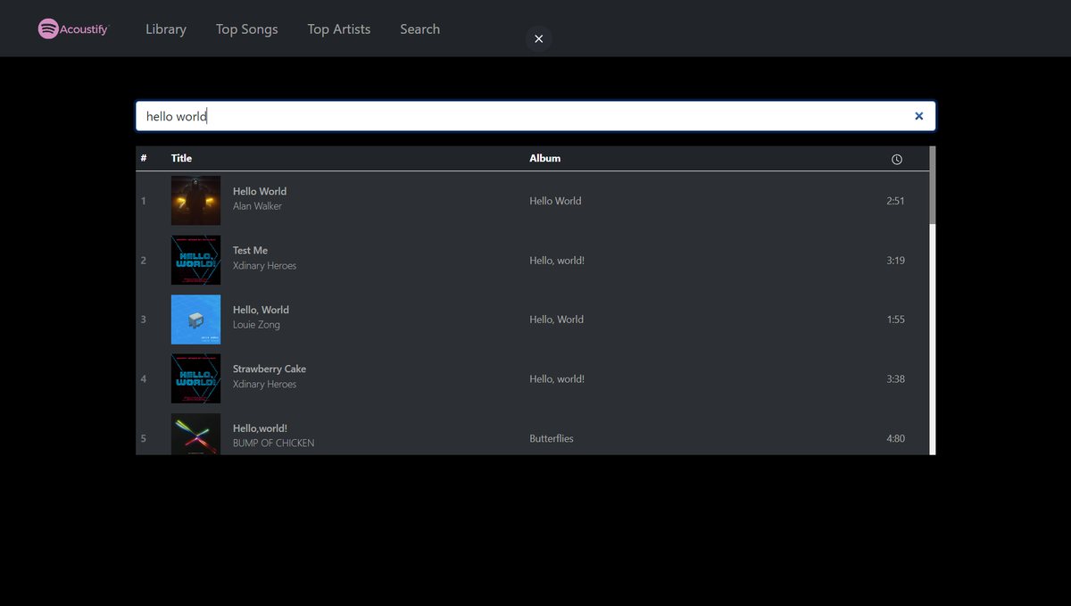 Acoustify search