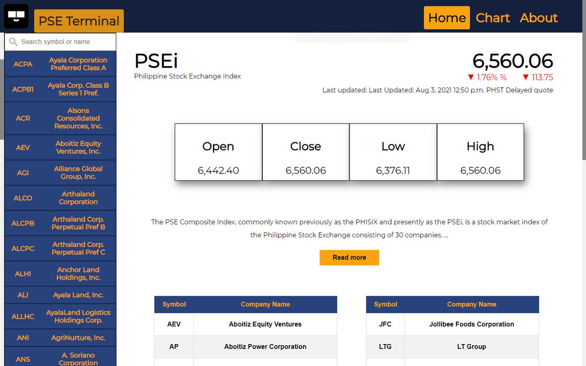PSE Terminal main view